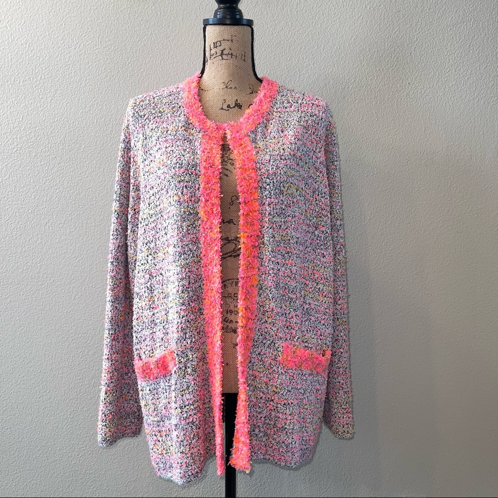 For The Republic Woman Open Front Plus Size Sweater